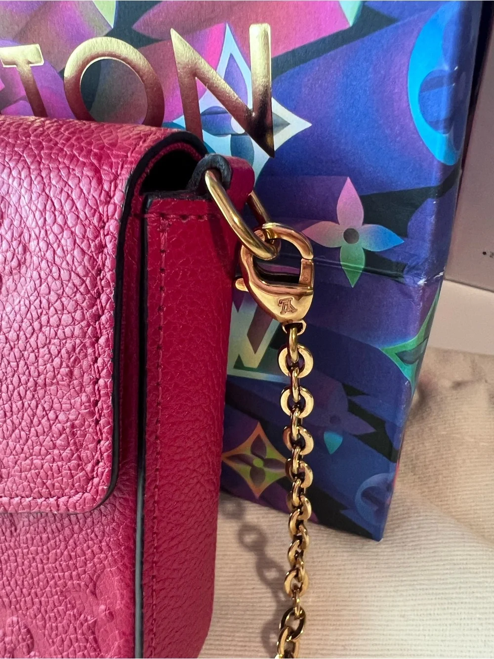 Louis Vuitton Red Felicie Empreint